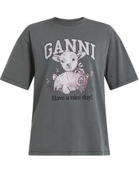 Ganni - Women's Future Heavy Jersey Lamb Short Sleeve T-shirt - Lyst