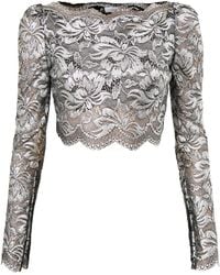 Rabanne - Haut Stretch Lace Top Off Shoulder - Lyst