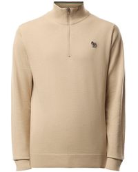Paul Smith - Quarter Zip Zebra Badge Knit Sweatshirt - Lyst