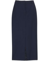 Whistles - Pinstripe Tailored Midi Skirt, Polyester - Lyst