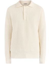 Only & Sons - Onsdale Relaxed Long Sleeve Polo Knit Cream - Lyst
