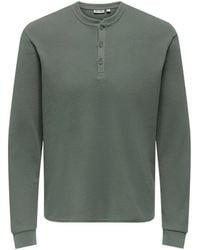 Only & Sons - Tobie Regular Fit Long Sleeve Henley T-Shirt - Lyst