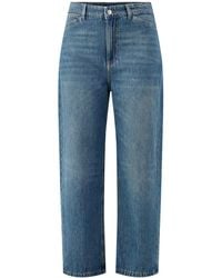 Marella - Mid-Wash Straight Leg Cropped Jeans - Lyst