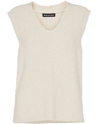 Whistles - Women's Cotton Textured V Neck Tank - Lyst