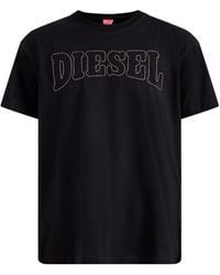 DIESEL - T-Norm-V10 Logo Stitching T-Shirt - Lyst