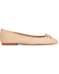 LK Bennett - Women's Kara Beige Suede And Patent Toe Cap Ballerina Flats - Lyst