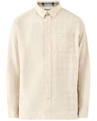 Barbour - Ingswell Textured Tartan Relaxed Shirt Cream - Lyst