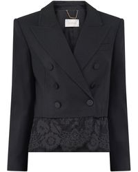 Zimmermann - Valiant Lace Cropped Blazer - Lyst