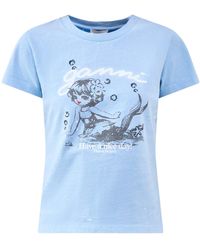 Ganni - Future Jersey Baby Fit Mermaid Graphic T-Shirt - Lyst