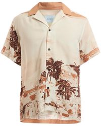 Les Deux - Men's Coastal Aop Short Sleeve Shirt - Lyst