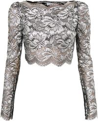 Rabanne - Haut Stretch Lace Top Off Shoulder - Lyst