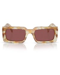 Prada - Women's Pr A07s Rectangular Slim Frame Acetate Sunglasses - Lyst