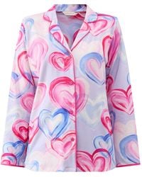 Cyberjammies - Heart Printed Jersey Pyjama Top - Lyst