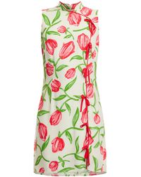 Kitri - Women's Aubrey Ivory Tulip Print Mini Dress - Lyst