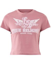 TRUE RELIGION - Wing Crystal Crew Neck T-Shirt - Lyst