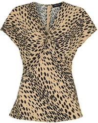 Whistles - Animal Spot Print Blouse - Lyst