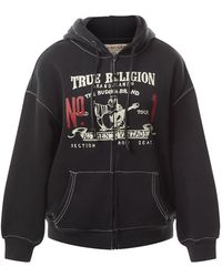 True Religion - Retro Big T Boyfriend Zip Hoodie - Lyst
