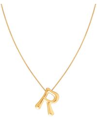 Astrid & Miyu - Initial Bold Pendant Necklace - Lyst