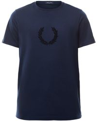 Fred Perry - Textured Laurel Wreath Logo T Shirt - Lyst