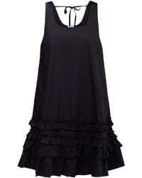 Ganni - Poplin U-Neck Mini Dress - Lyst