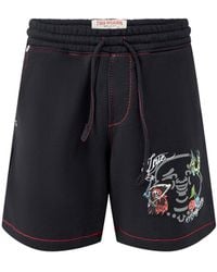TRUE RELIGION - Big T Fleece Sweat Shorts - Lyst