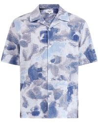 Wax London - Didcot Watercolour Print Short Sleeve Shirt - Lyst