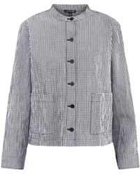 Eileen Fisher - Mandarin Collar Shirt Jacket Print - Lyst