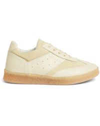 MM6 by Maison Martin Margiela - Ivory Leather Sneakers - Lyst