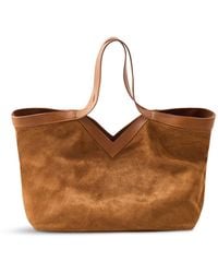 Marlon - Vieras Suede Tote Bag Tan - Lyst