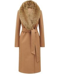 Forever New - Women's Monica Faux Fur Collared Wrap Coat - Lyst