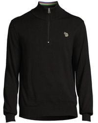 Paul Smith - Zebra Badge Quarter Zip Sweatshirt - Lyst