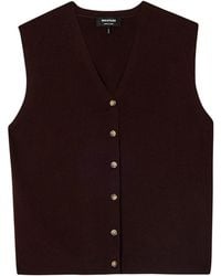 Whistles - V-Neck Button Front Knit Tank - Lyst