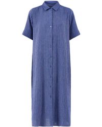 Eileen Fisher - Classic Collar C/L Shirt Dress W/ Short Slvs - Lyst