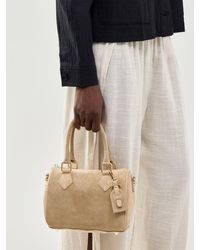Marlon - Bauletto Novo Small Suede Tote Bag Tan - Lyst