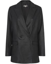 Whistles - Women's Aliza Waisted Leather Blazer - Lyst