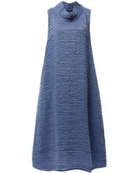 Grizas - Silk Crinkle Sleveless Cowl Neck Dress - Lyst
