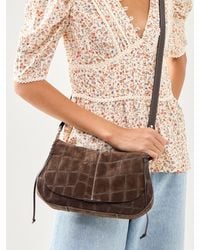 Gianni Chiarini - Helena Round Suede Croco Small Crossbody Bag - Lyst