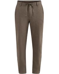SELECTED - Slim Tape Brody Linen Blend Trousers Khaki - Lyst