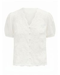Forever New - Sable Lace Scallop Blouse - Lyst