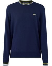 Lacoste - Tipped Crew Neck Knit Sweatshirt - Lyst