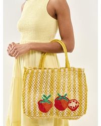 The Jacksons - Small Tomatoes Raffia Tote Bag - Lyst