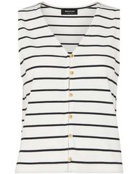 Whistles - Stripe Button Front Tank - Lyst