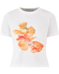 Never Fully Dressed - Blurred Floral Slim Graphic T-Shirt - Lyst
