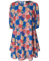James Lakeland - Rose Print Wave Hem Dress - Lyst
