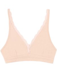 Stripe & Stare - Lace Plunge Bra Nude - Lyst