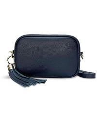 Apatchy London - Women's The Mini Tassel Navy Leather Phone Bag - Lyst