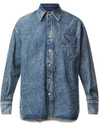 MM6 by Maison Martin Margiela - Men's Pittsburgh Crease Denim Shirt - Lyst