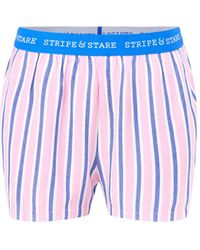 Stripe & Stare - Ecovera Pyjama Shorts Stripe - Lyst