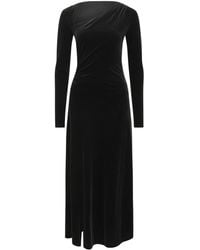 Forever New - Sawyer Asymmetrical Velvet Drape Dress - Lyst