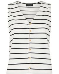 Whistles - Stripe Button Front Tank - Lyst